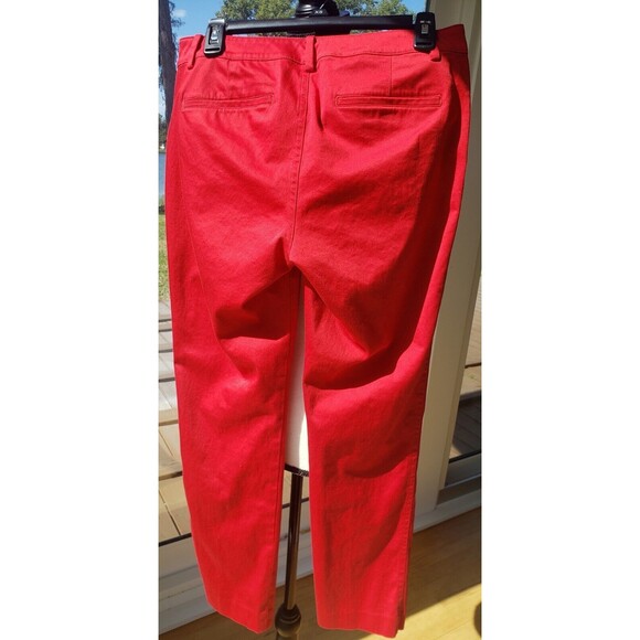 Lauren Ralph Lauren Pants 8 Womens Stretchy Red Slacks Office Preppy Holidays - Picture 2 of 16